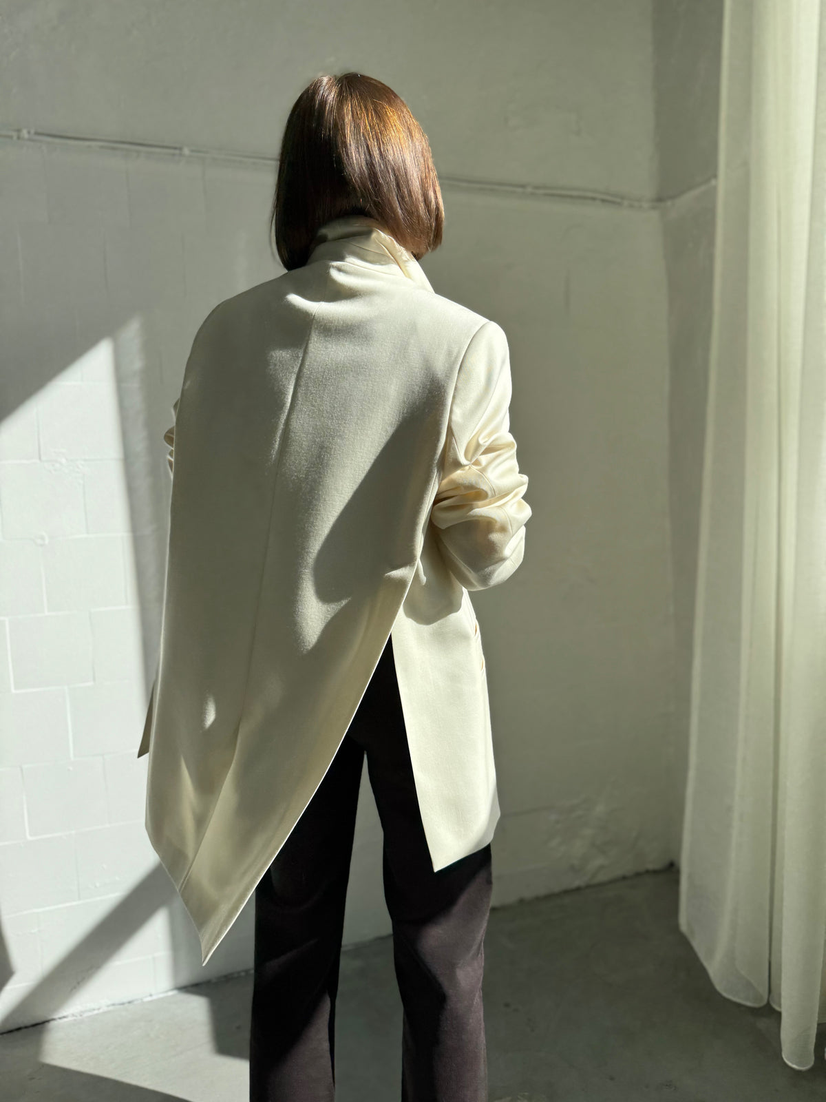 cava fine wool blazer with belt