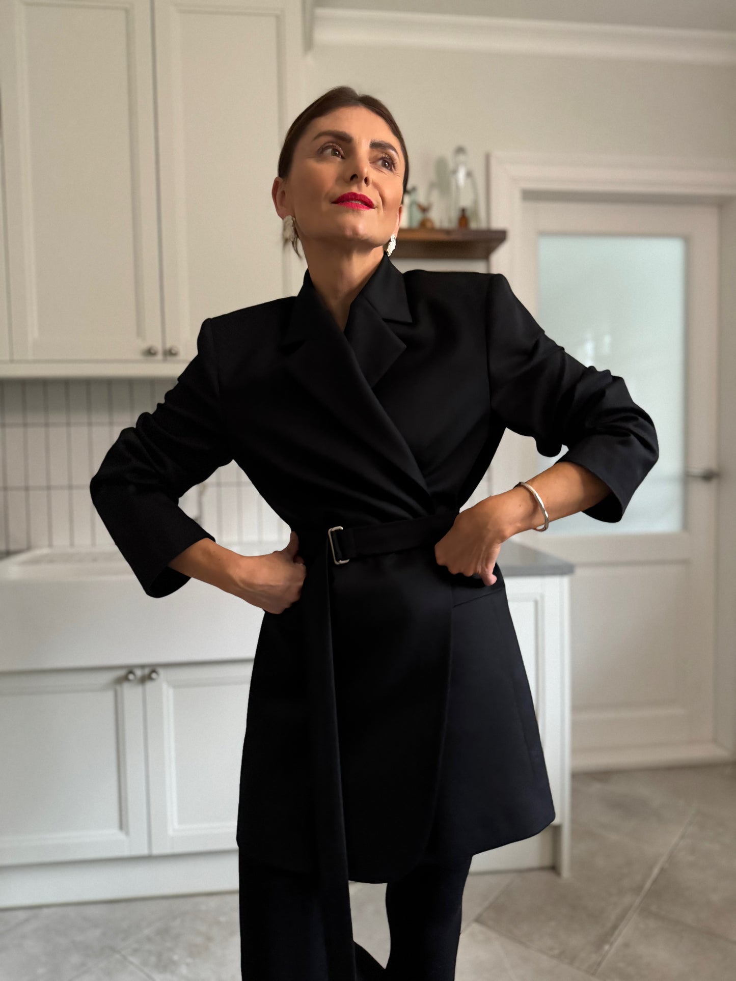 milan fine wool blazer-dress