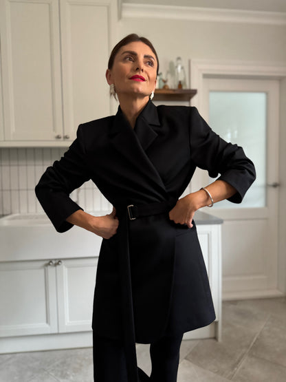 milan fine wool blazer-dress