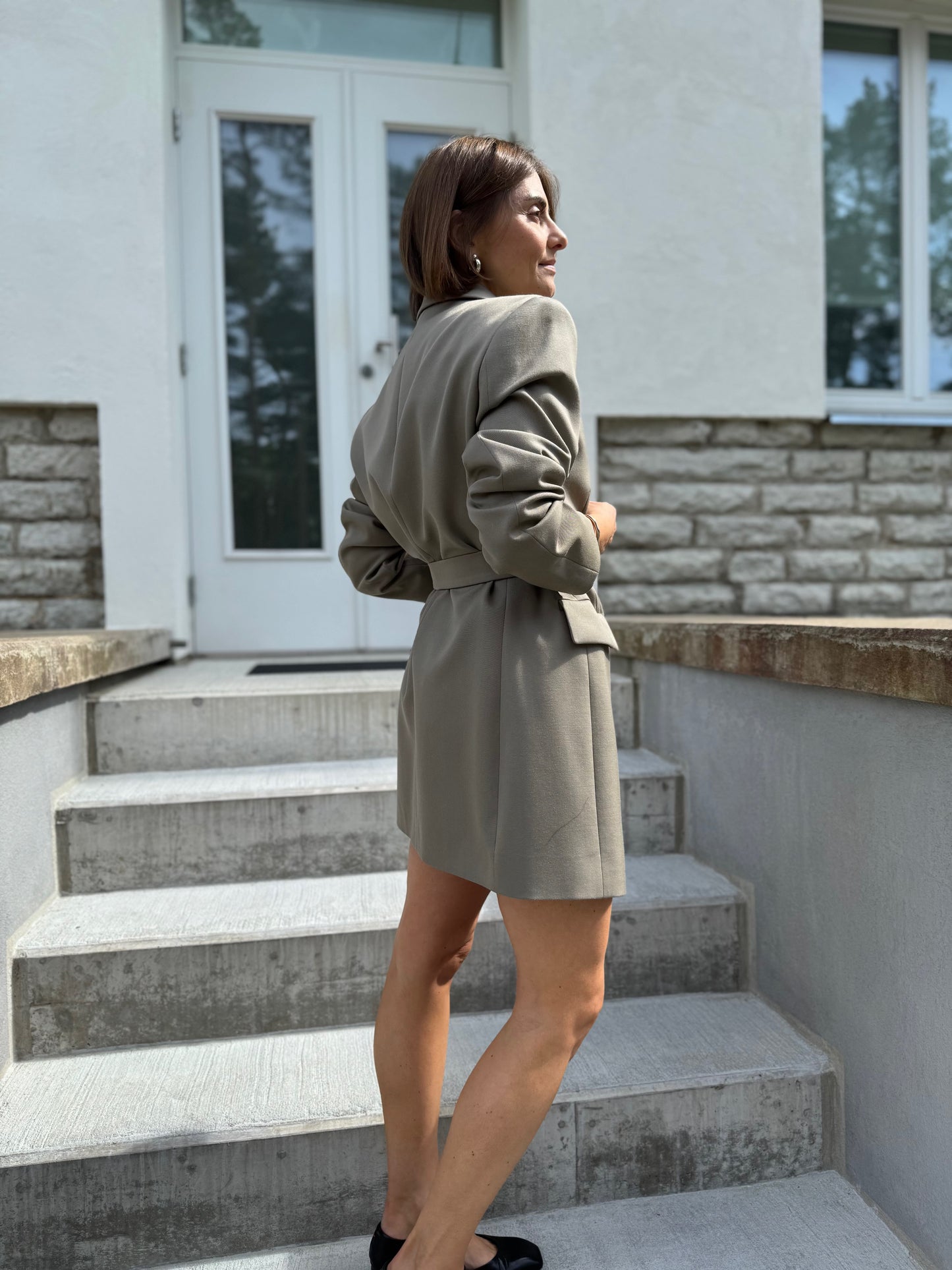 milan fine wool blazer-dress