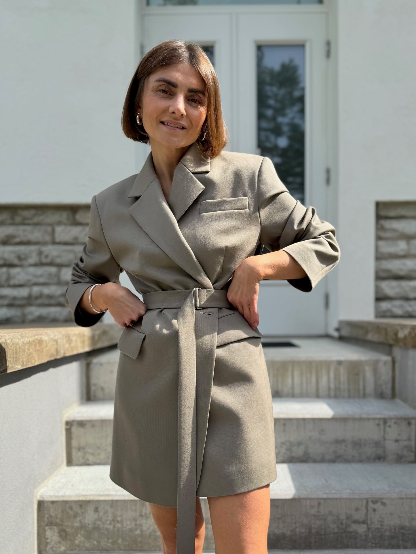 milan fine wool blazer-dress