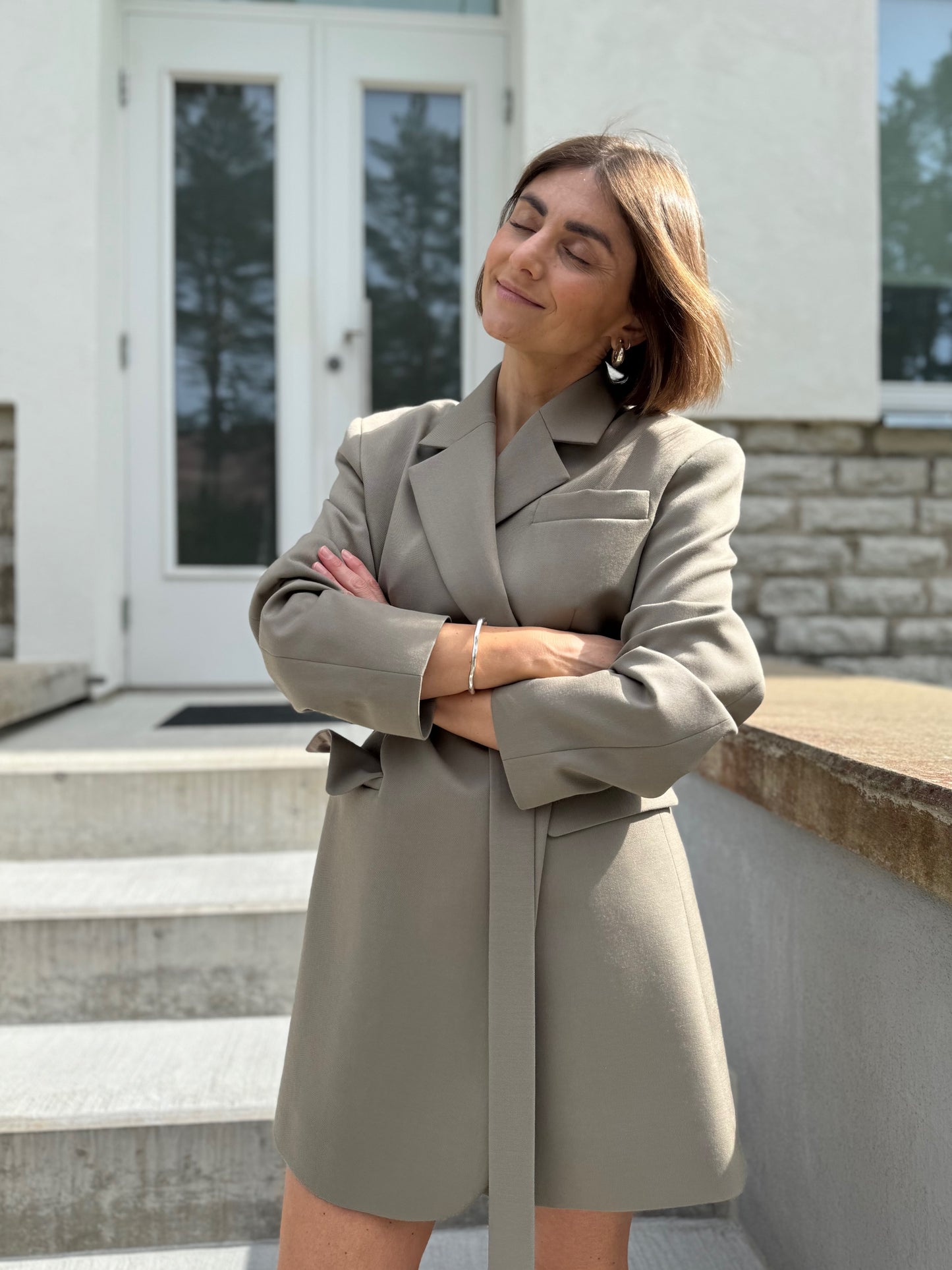 milan fine wool blazer-dress