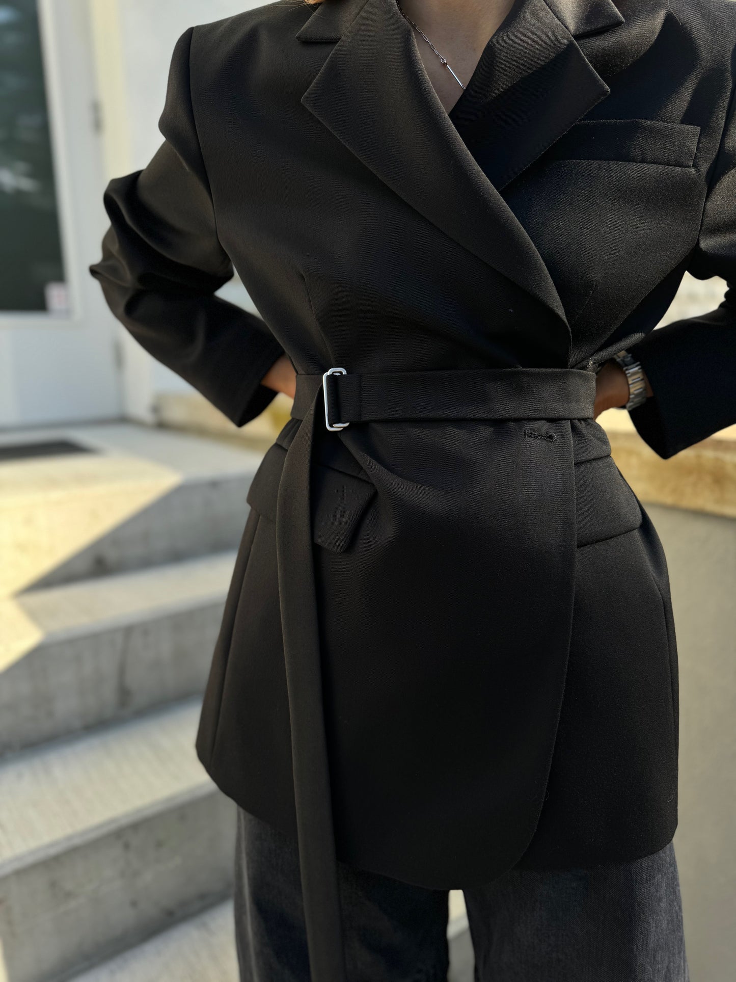 milan oversized fine wool blazer