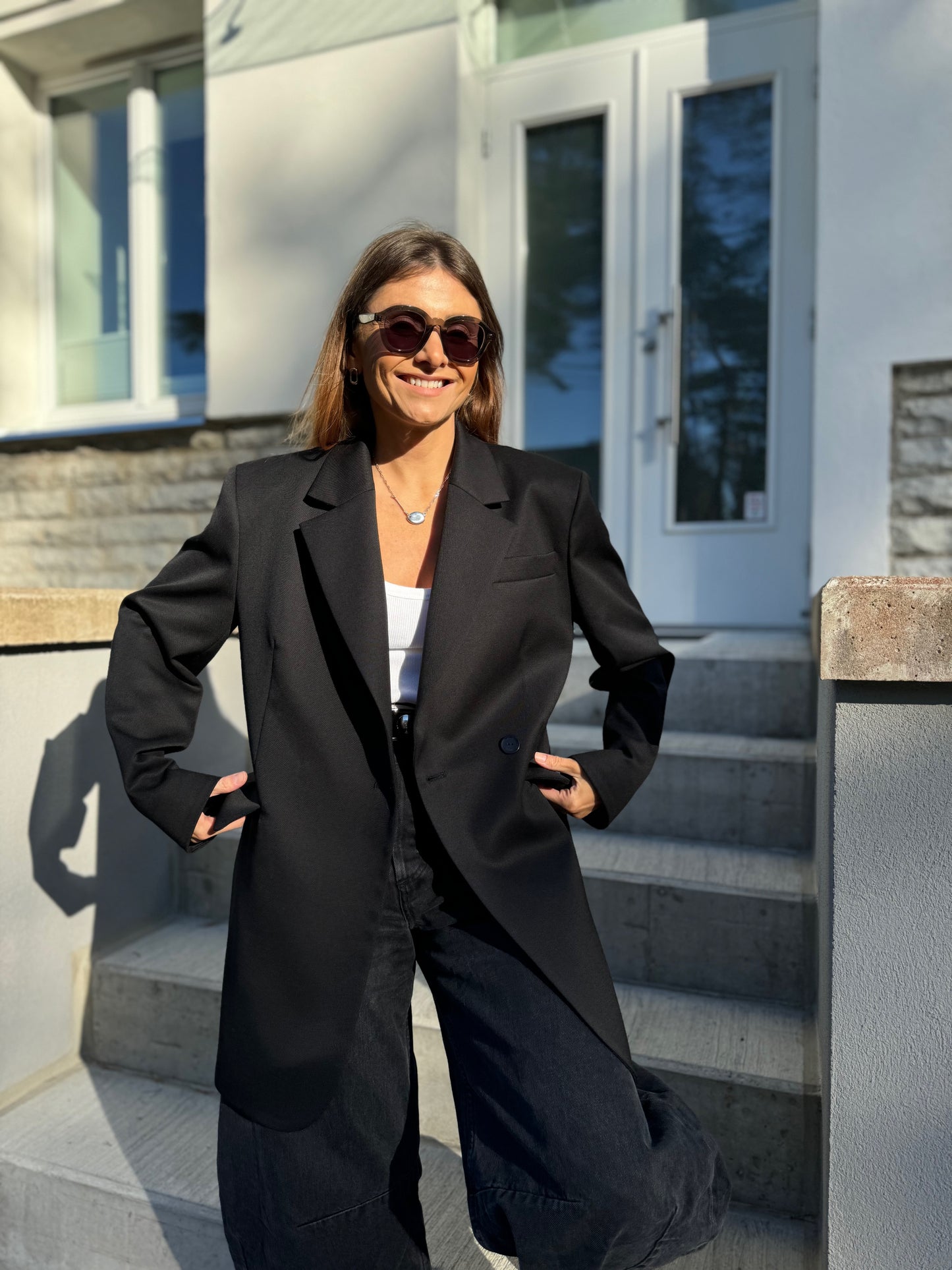 milan oversized fine wool blazer