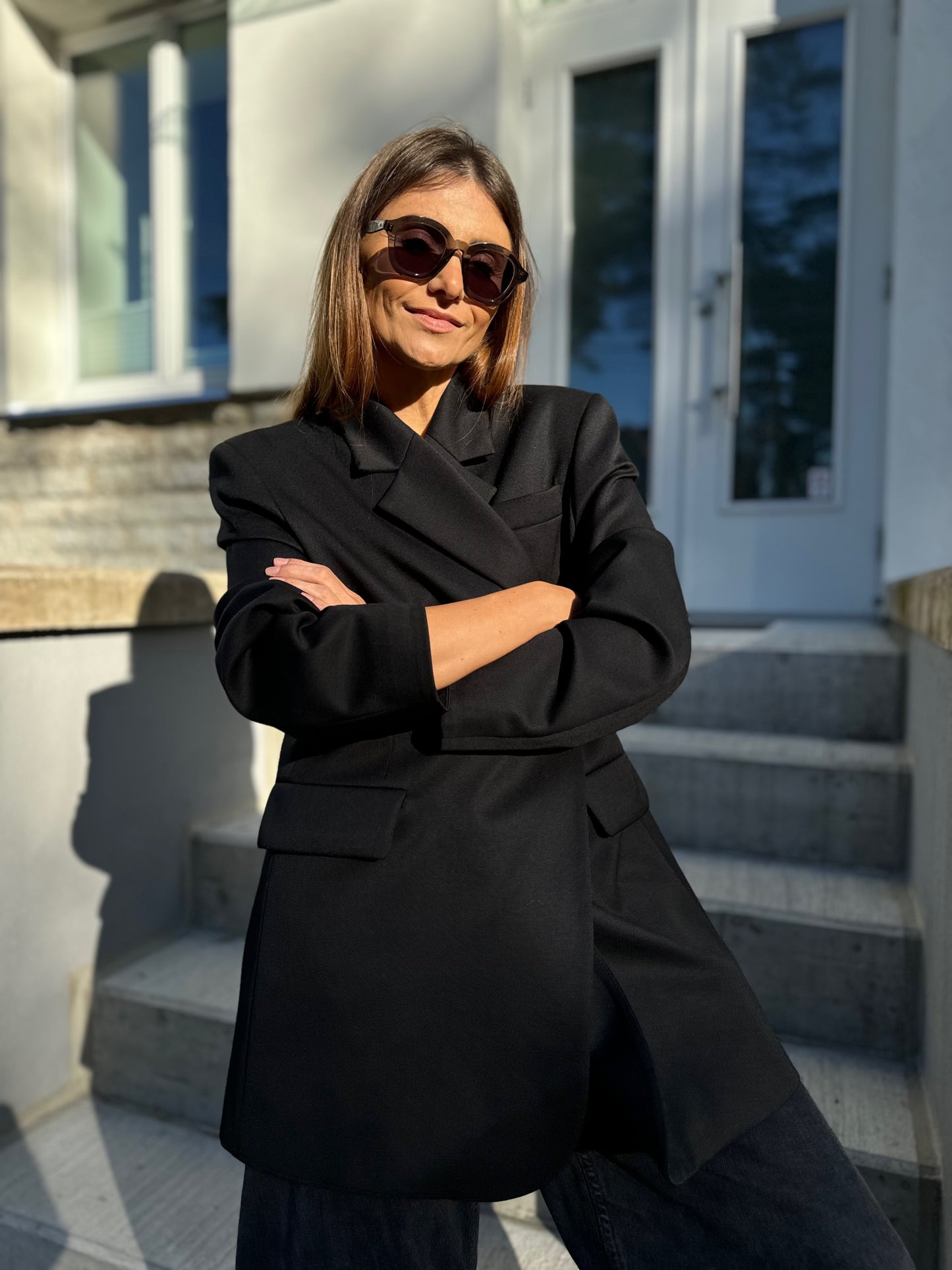 milan oversized fine wool blazer