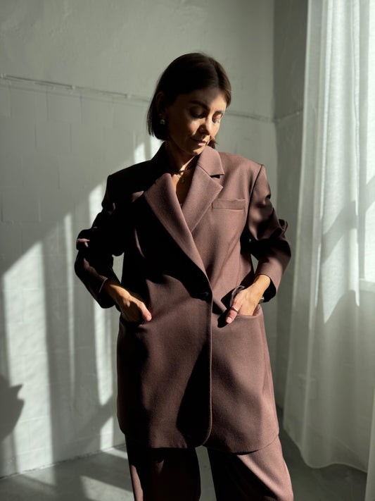 milan oversized fine wool blazer