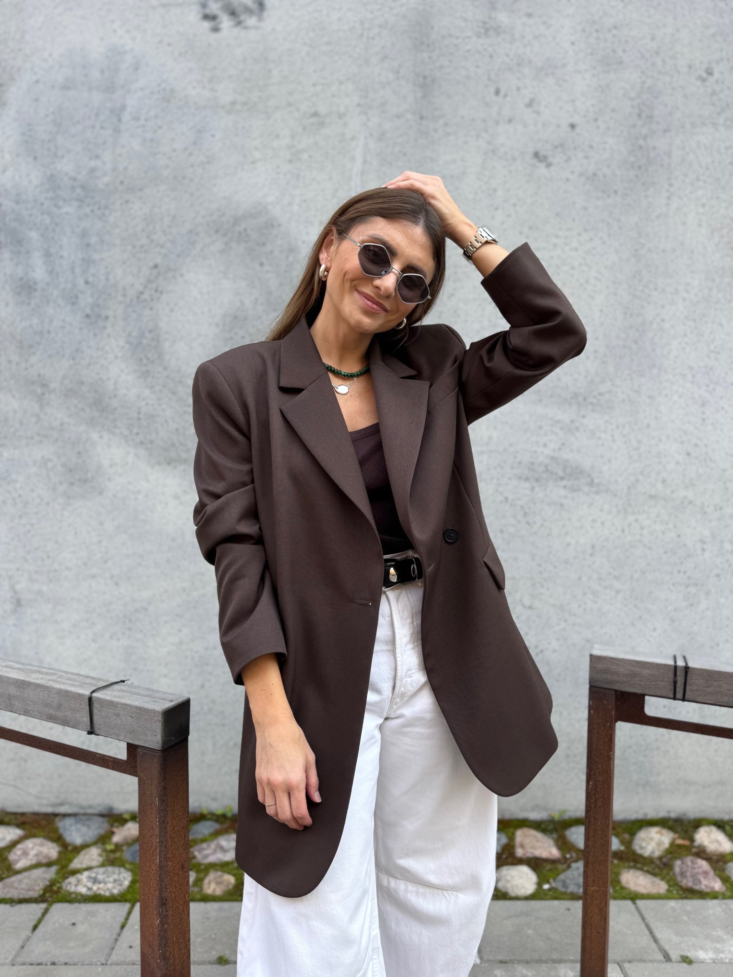 milan oversized fine wool blazer