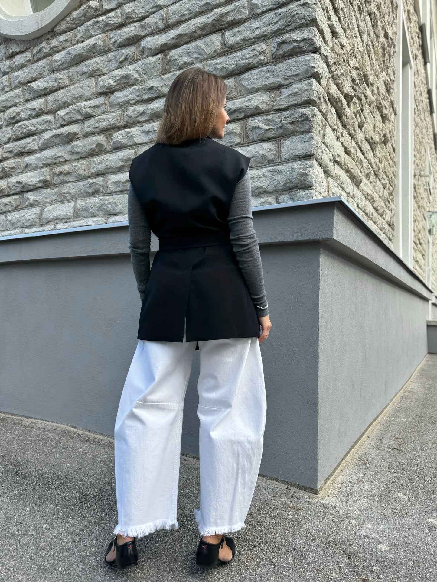 milan oversized fine wool waistcoat