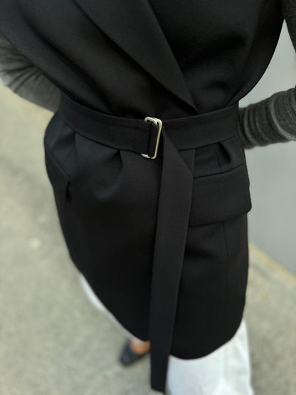 milan oversized fine wool waistcoat