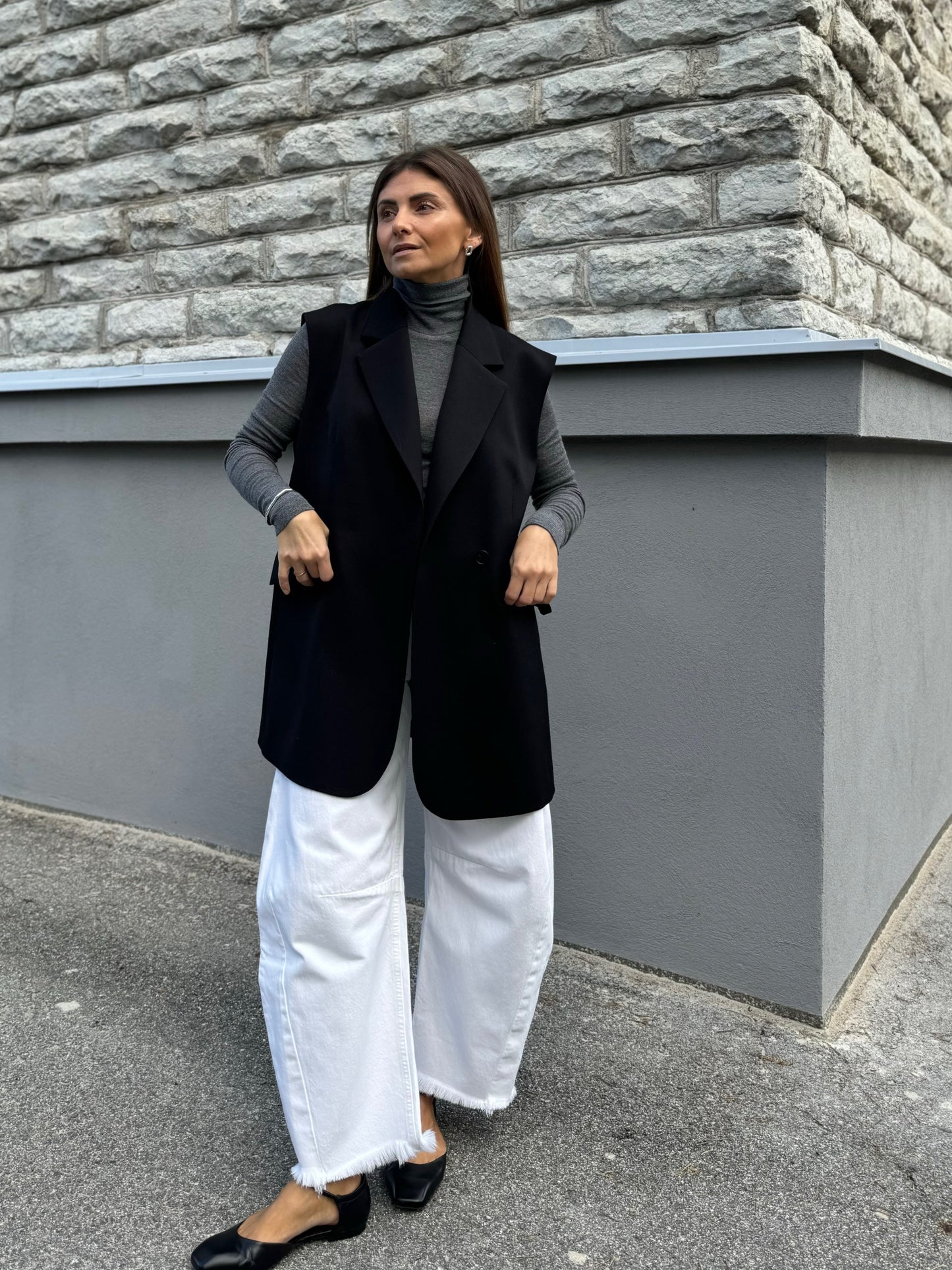 milan oversized fine wool waistcoat