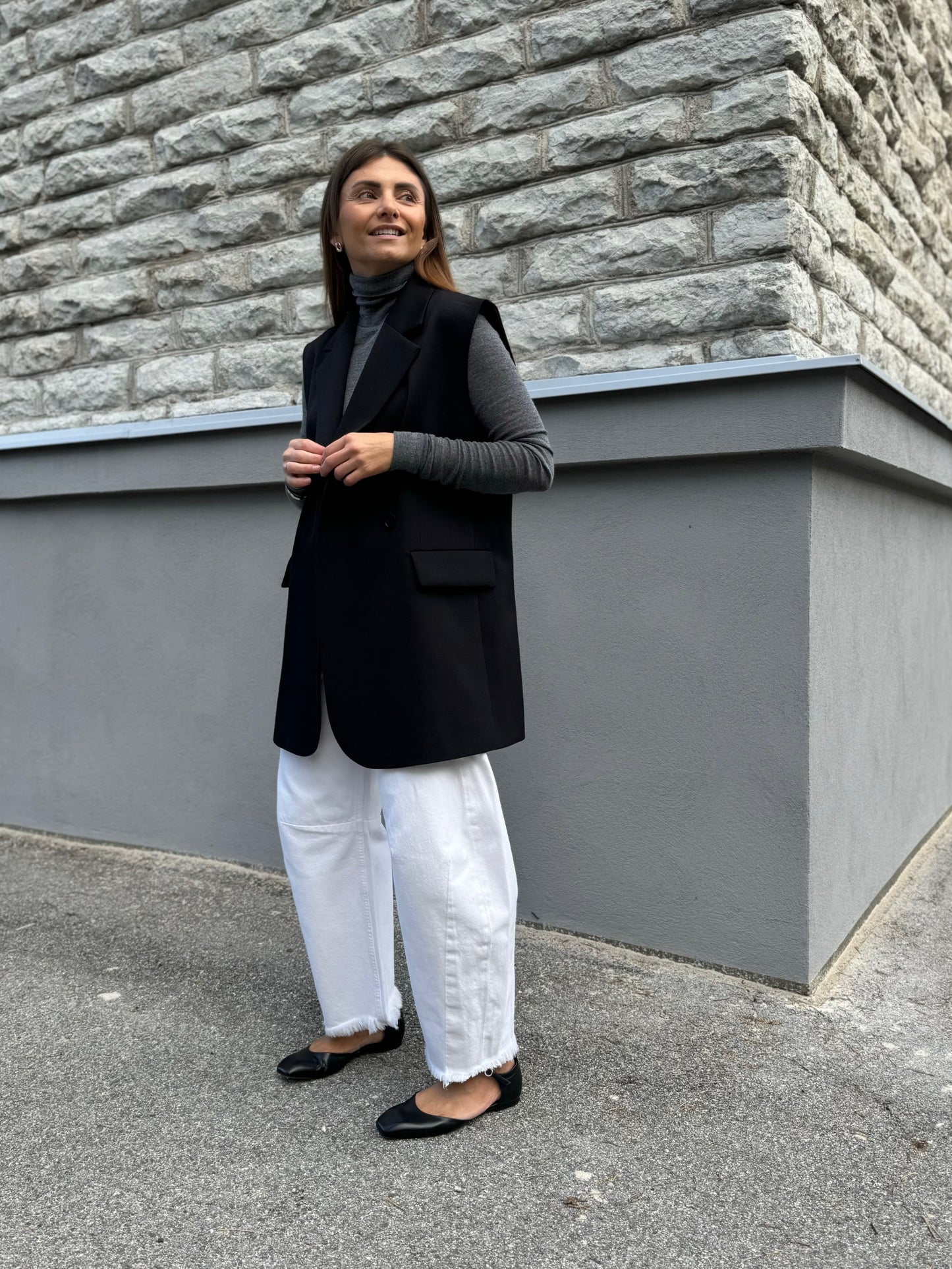 milan oversized fine wool waistcoat