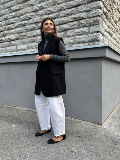 milan oversized fine wool waistcoat