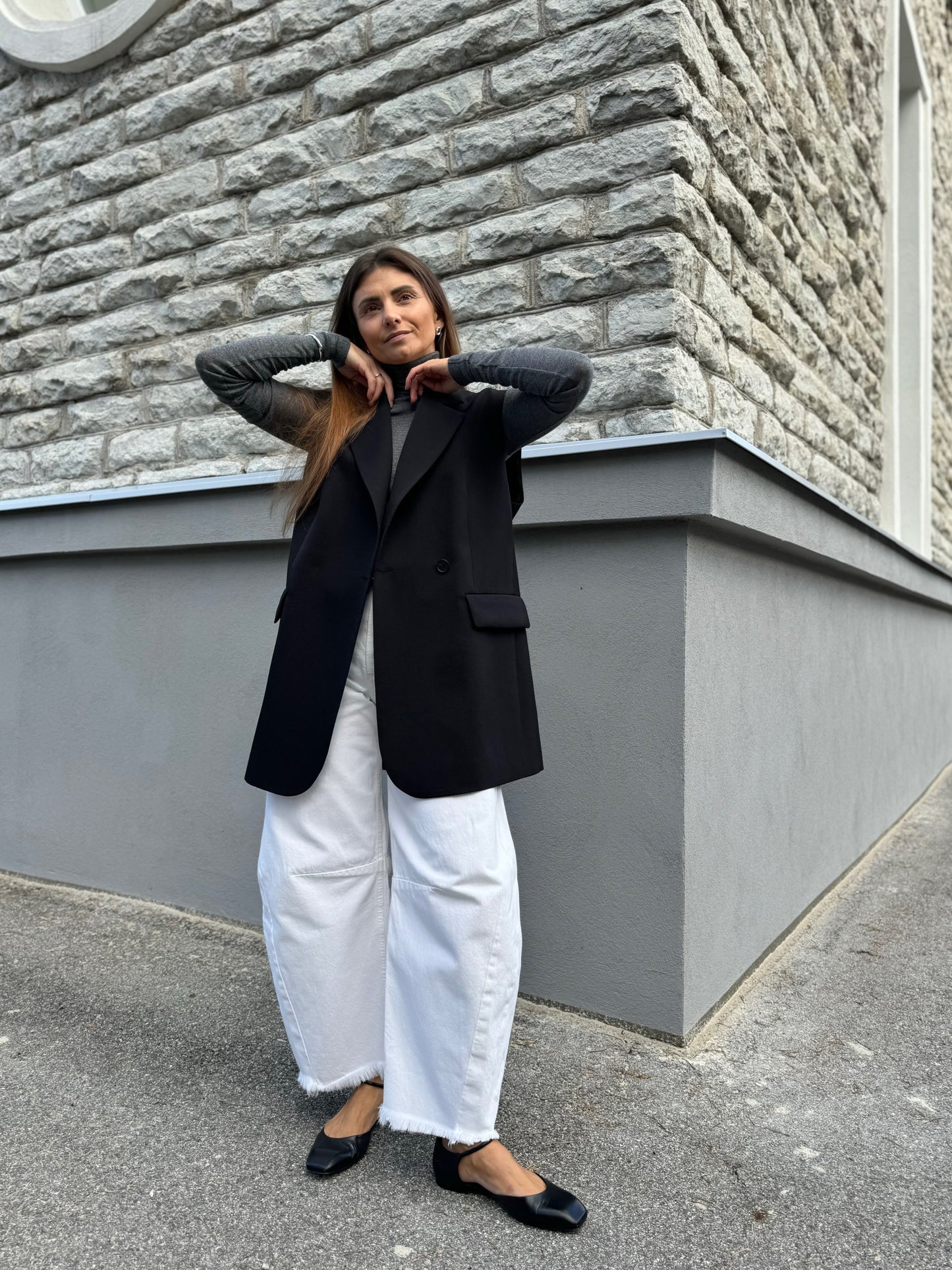 milan oversized fine wool waistcoat