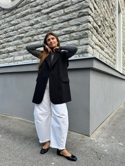 milan oversized fine wool waistcoat