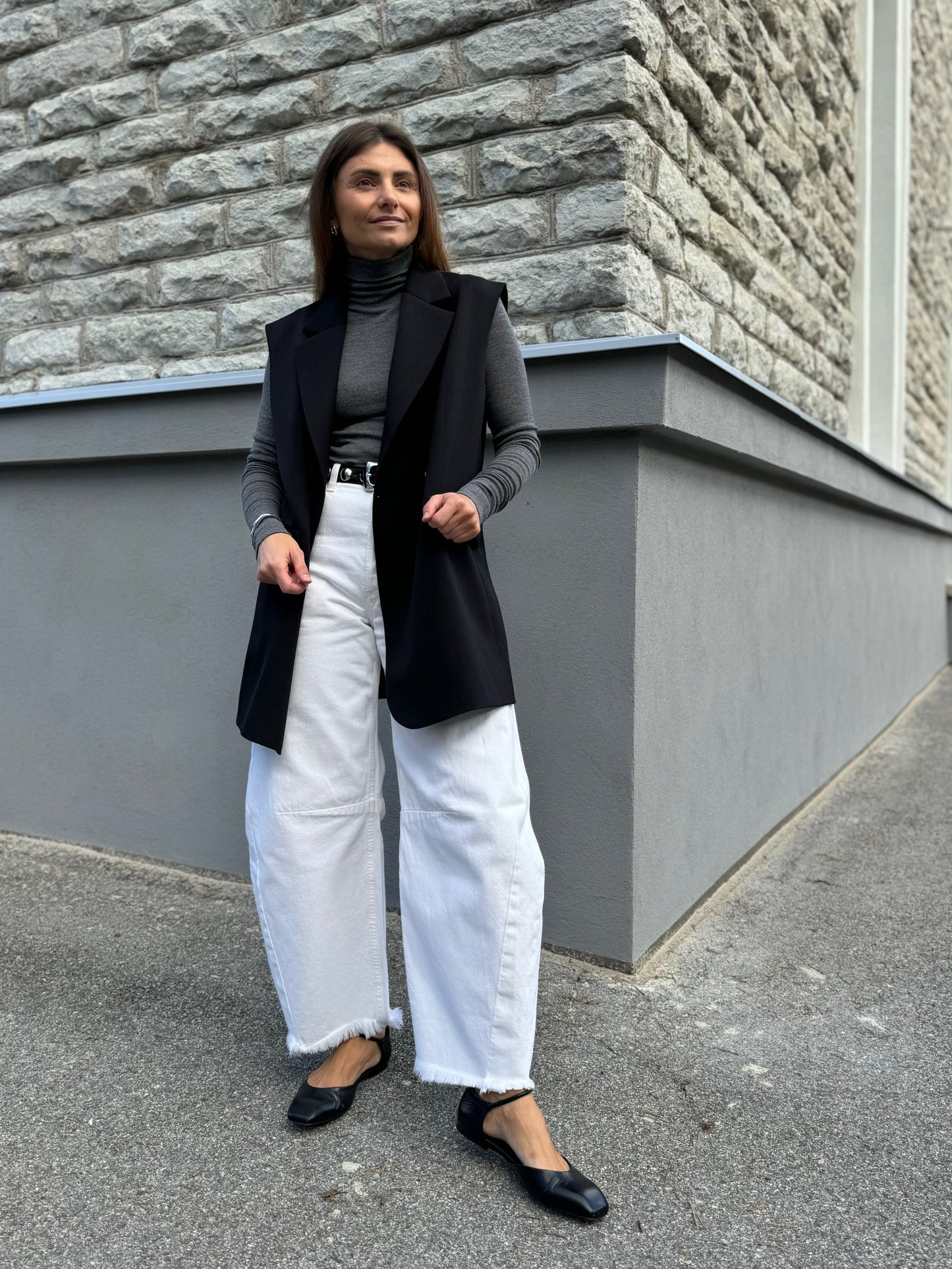 milan oversized fine wool waistcoat