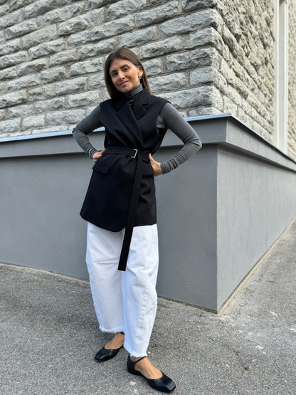 milan oversized fine wool waistcoat