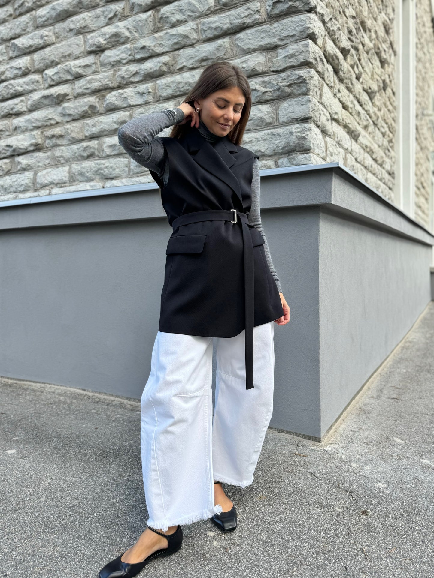 milan oversized fine wool waistcoat