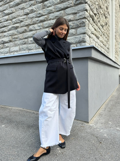 milan oversized fine wool waistcoat