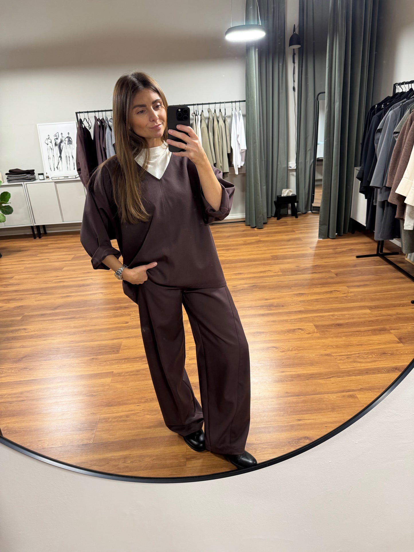 paris fine wool blouse (plum, l)