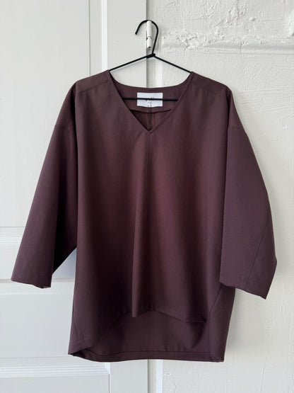 paris fine wool blouse (plum, l)