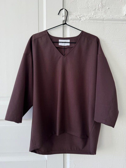 paris fine wool blouse (plum, l)