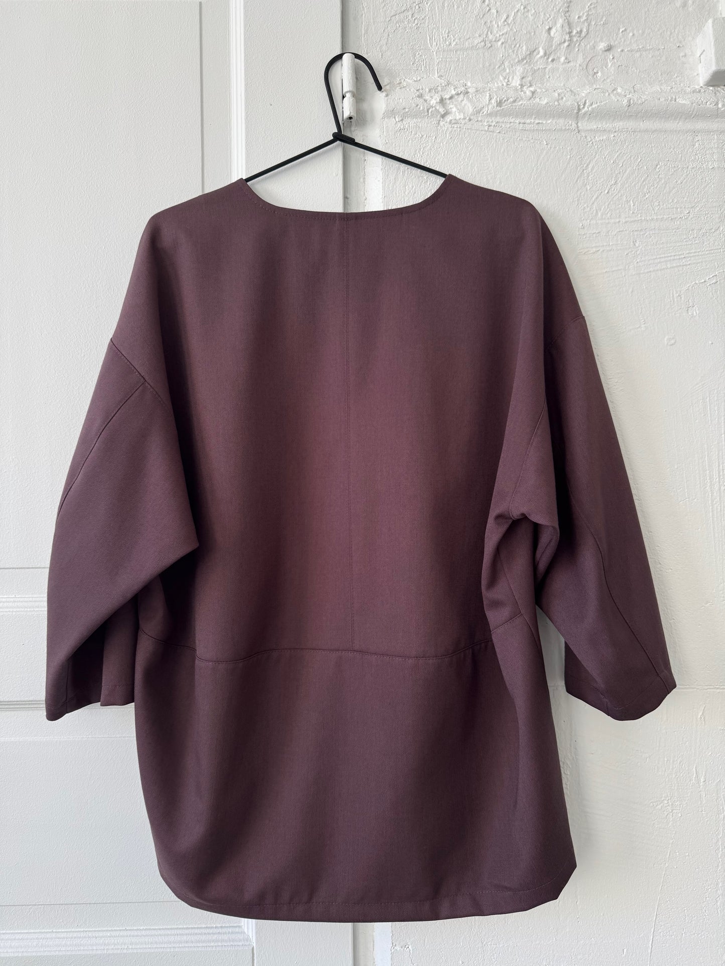paris fine wool blouse (plum, l)