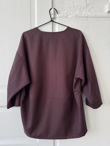 paris fine wool blouse (plum, l)