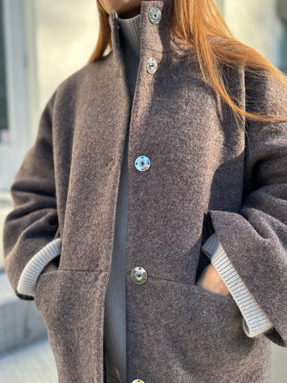 kyoto wool boucle coat