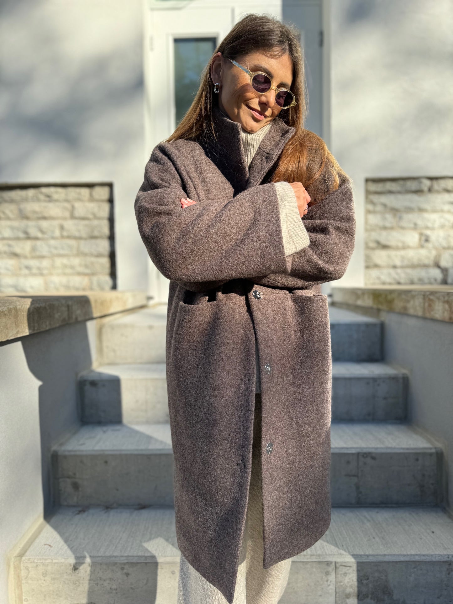 kyoto wool boucle coat