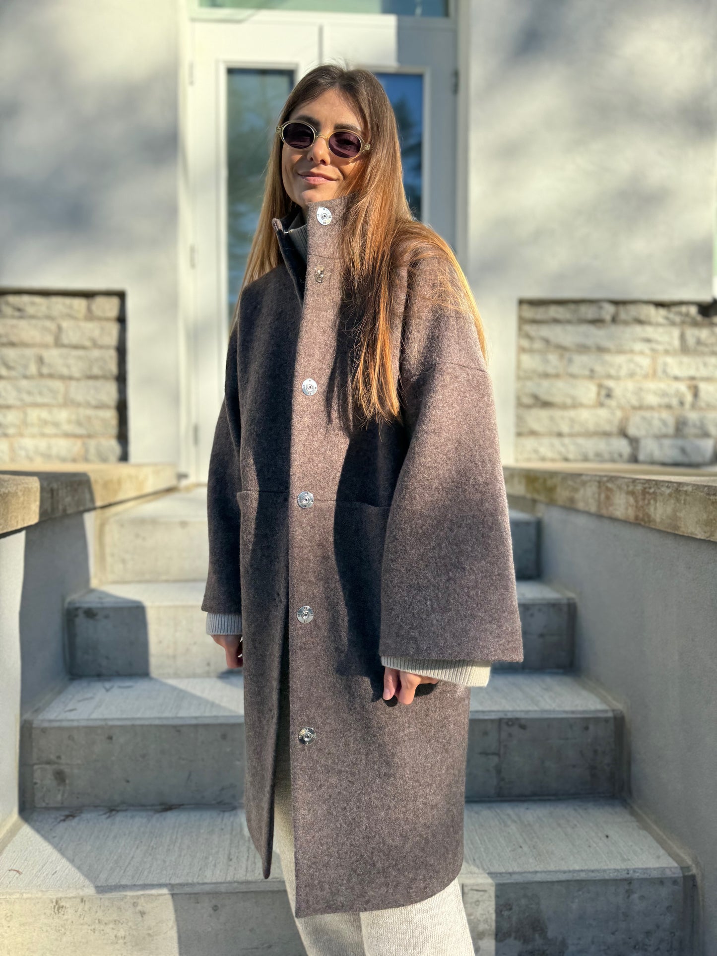 kyoto wool boucle coat