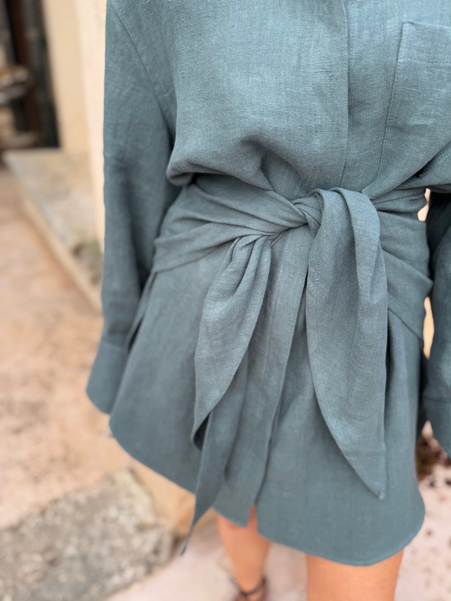 alba linen shirt with scarf