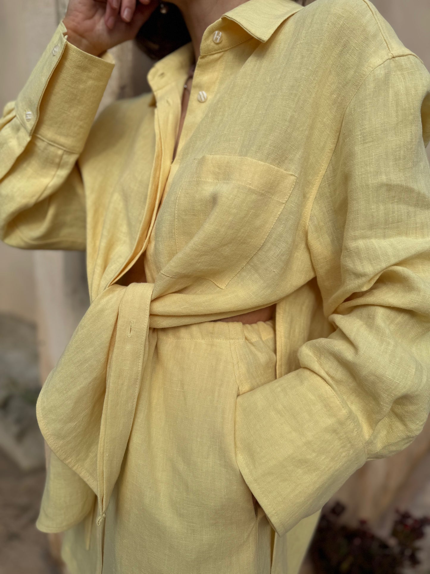 alba linen shirt with scarf
