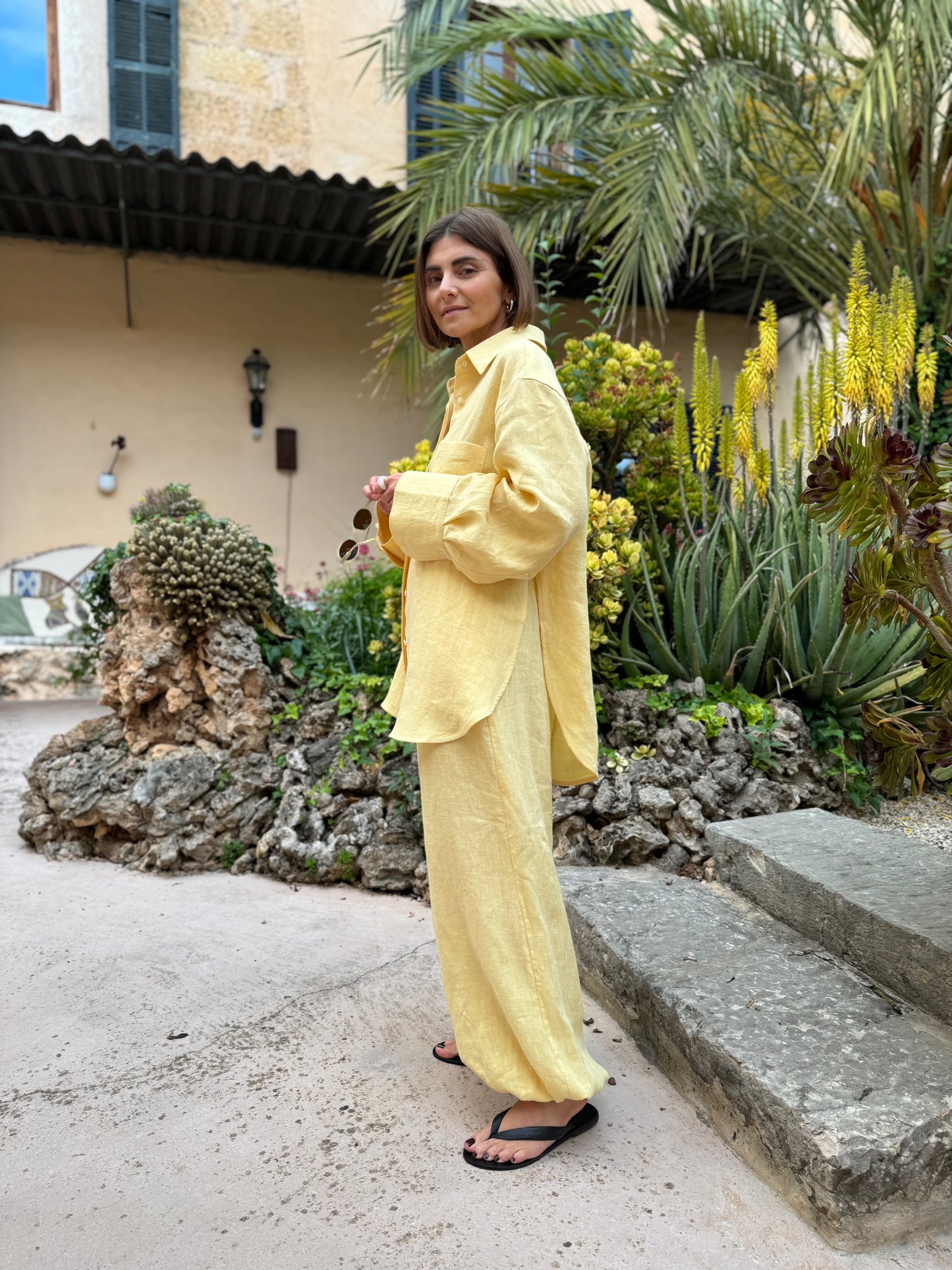 alba linen shirt with scarf