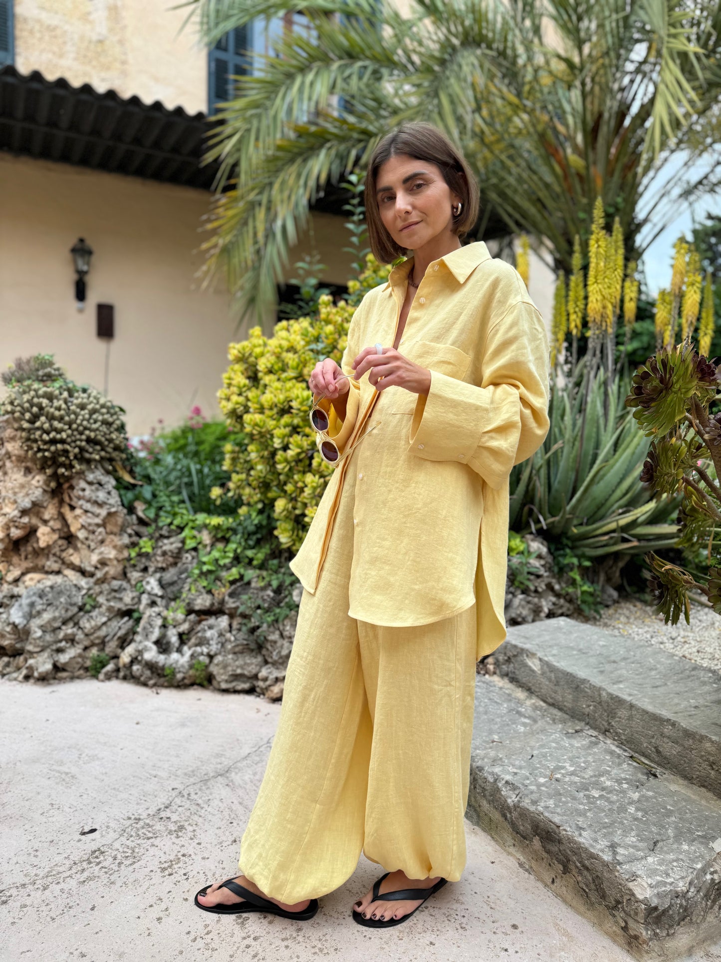 alba linen shirt with scarf