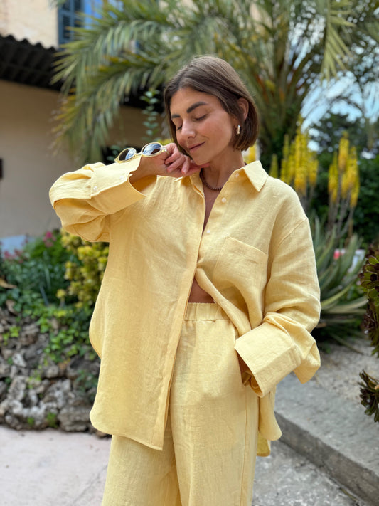alba linen shirt with scarf