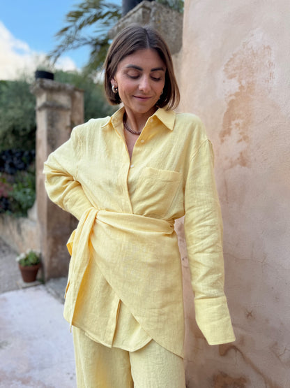 alba linen shirt with scarf
