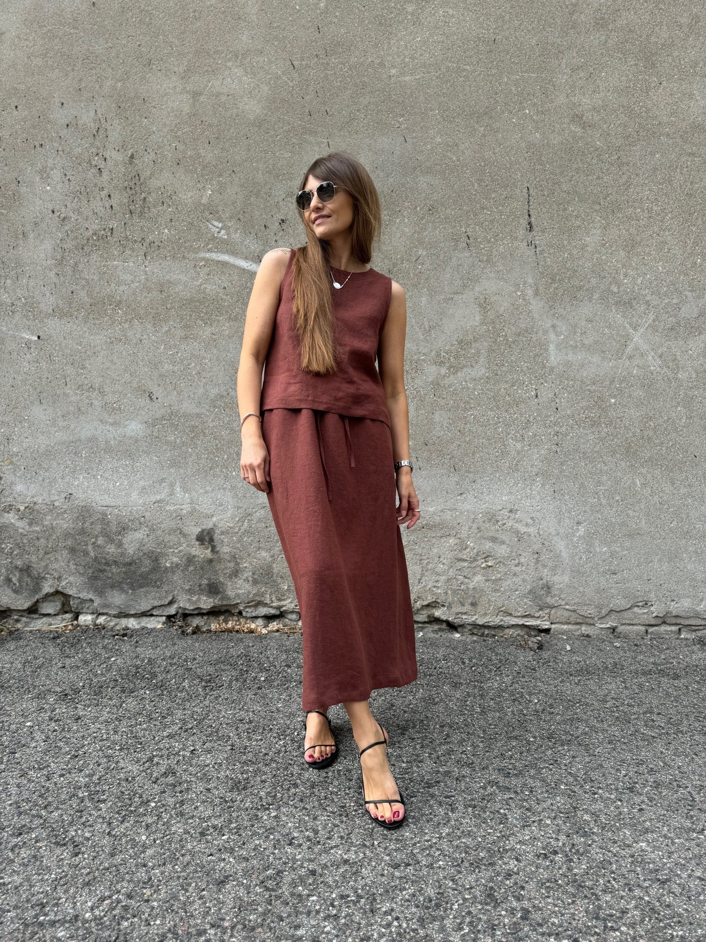 comporta linen skirt