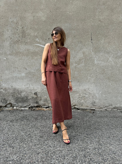 comporta linen skirt