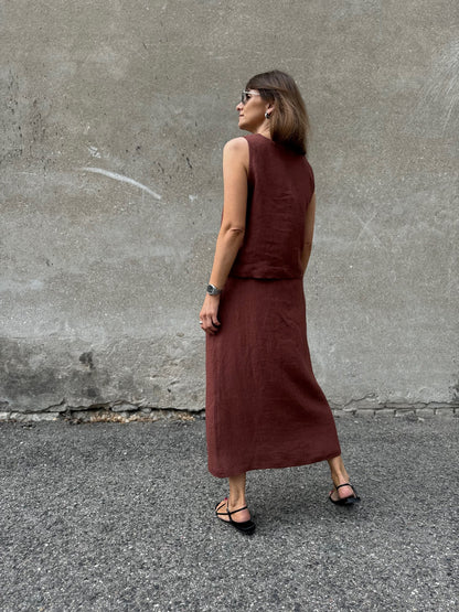 comporta linen skirt