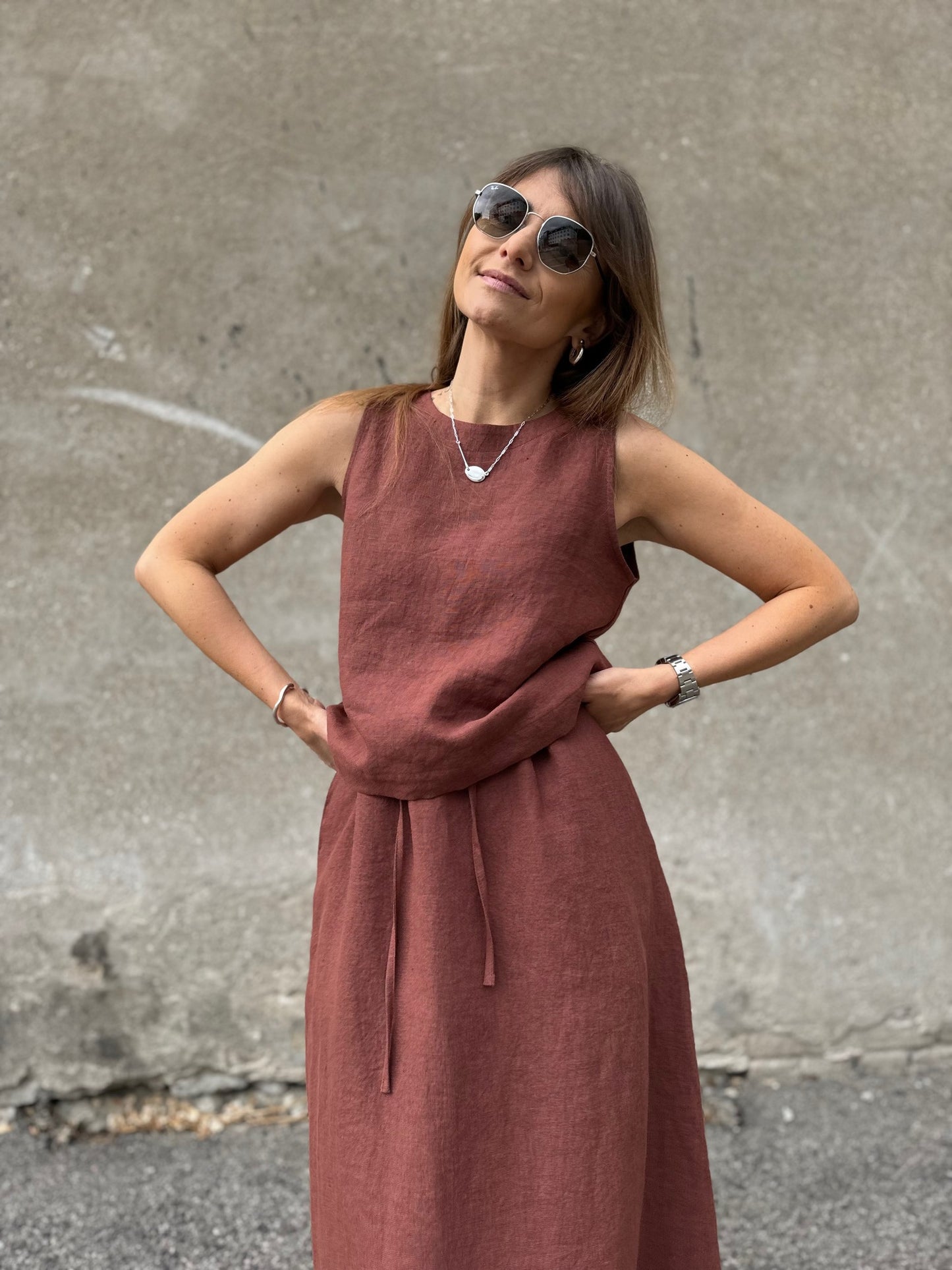 comporta linen skirt