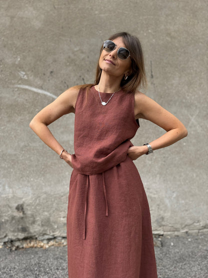 comporta linen skirt