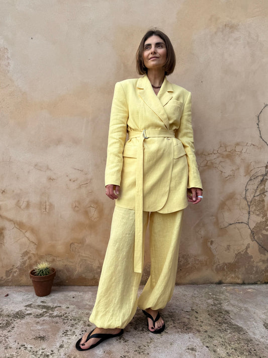 milan oversized linen blazer