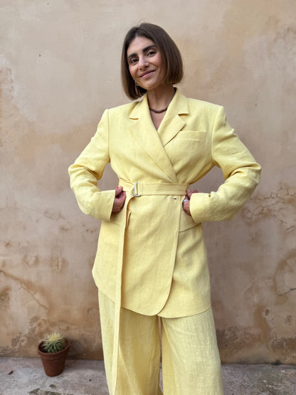 milan oversized linen blazer