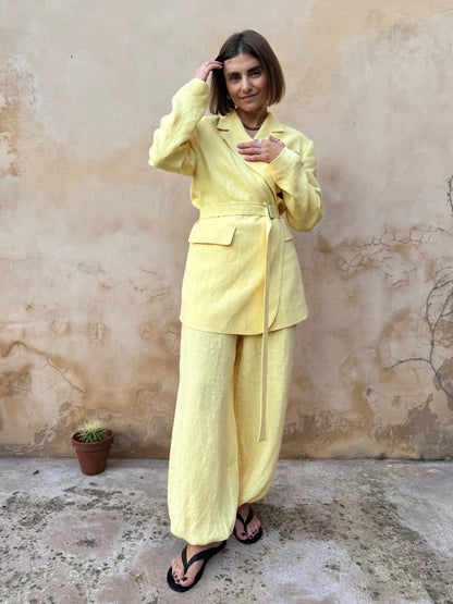 milan oversized linen blazer
