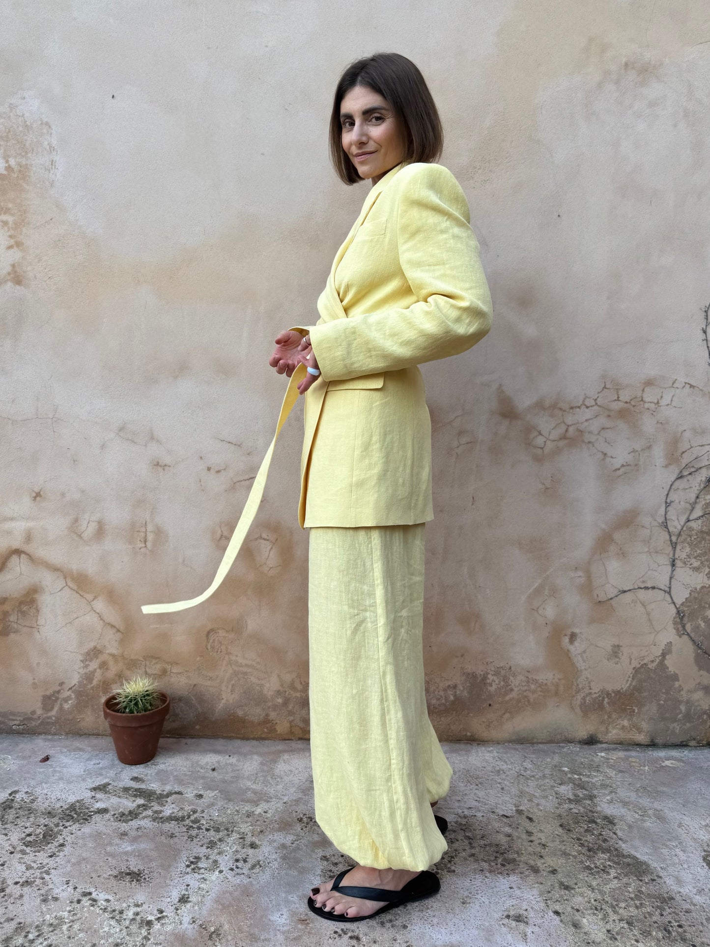 milan oversized linen blazer
