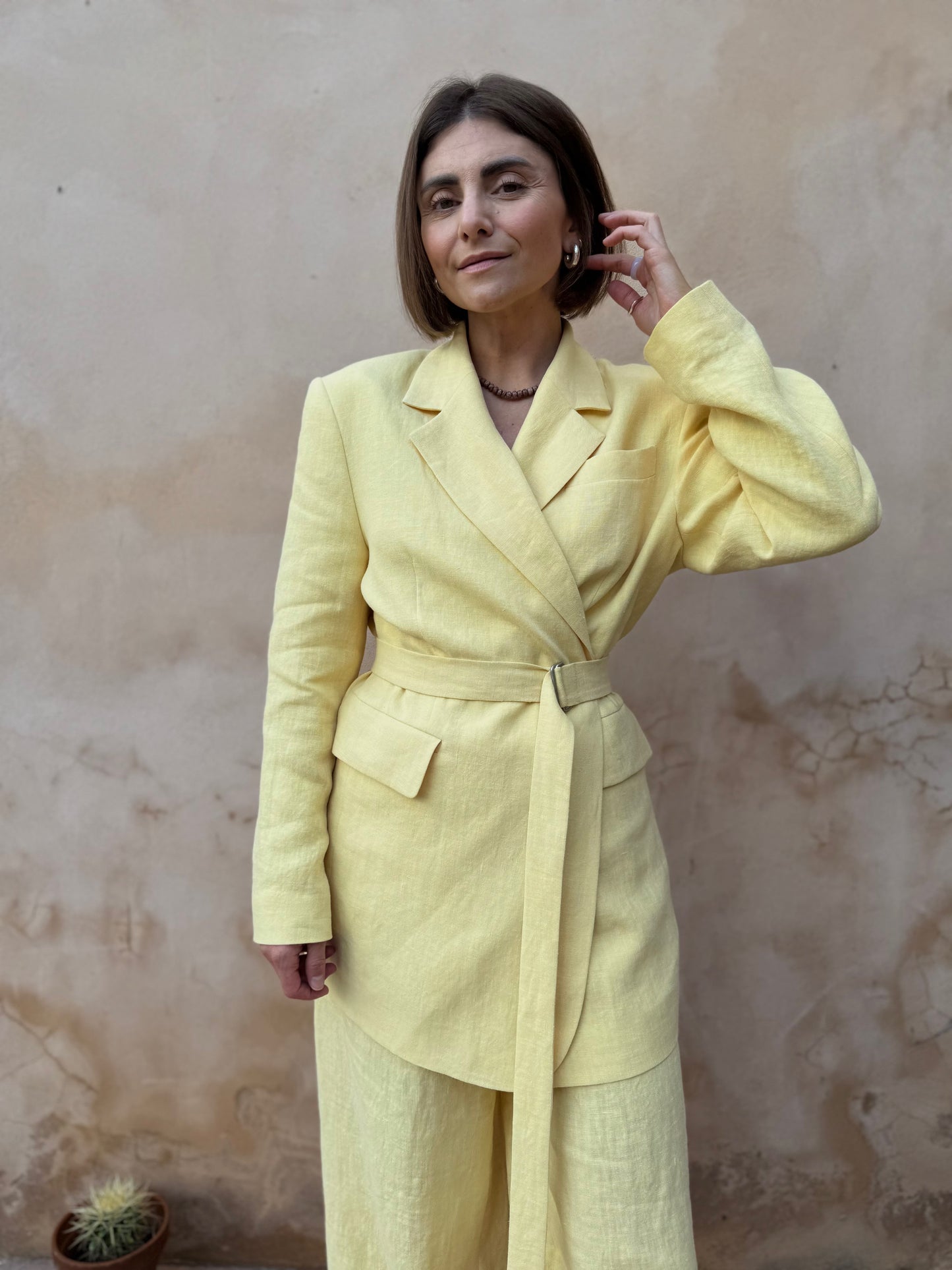 milan oversized linen blazer