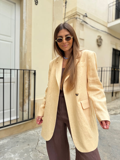 milan oversized linen blazer
