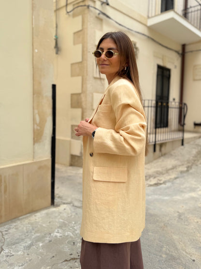 milan oversized linen blazer