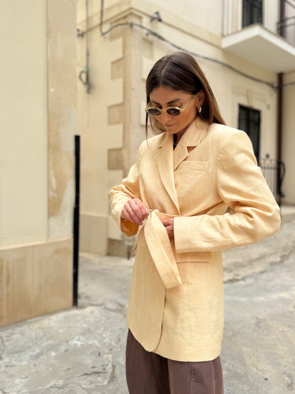 milan oversized linen blazer
