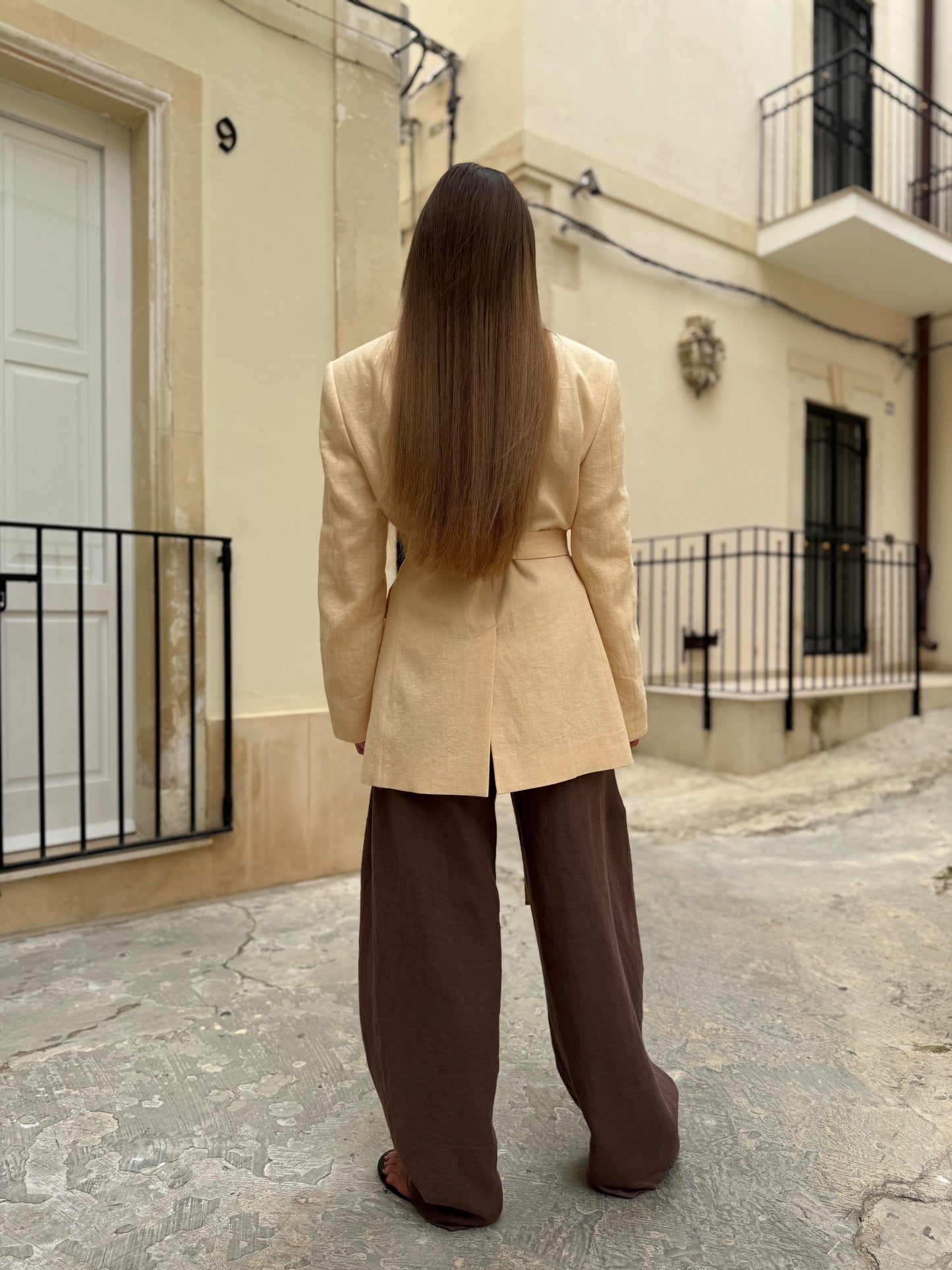 milan oversized linen blazer